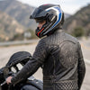 Scorpion Exo-Tech Evo Carbon Cosy със сини и червени елементи - МотоГотин