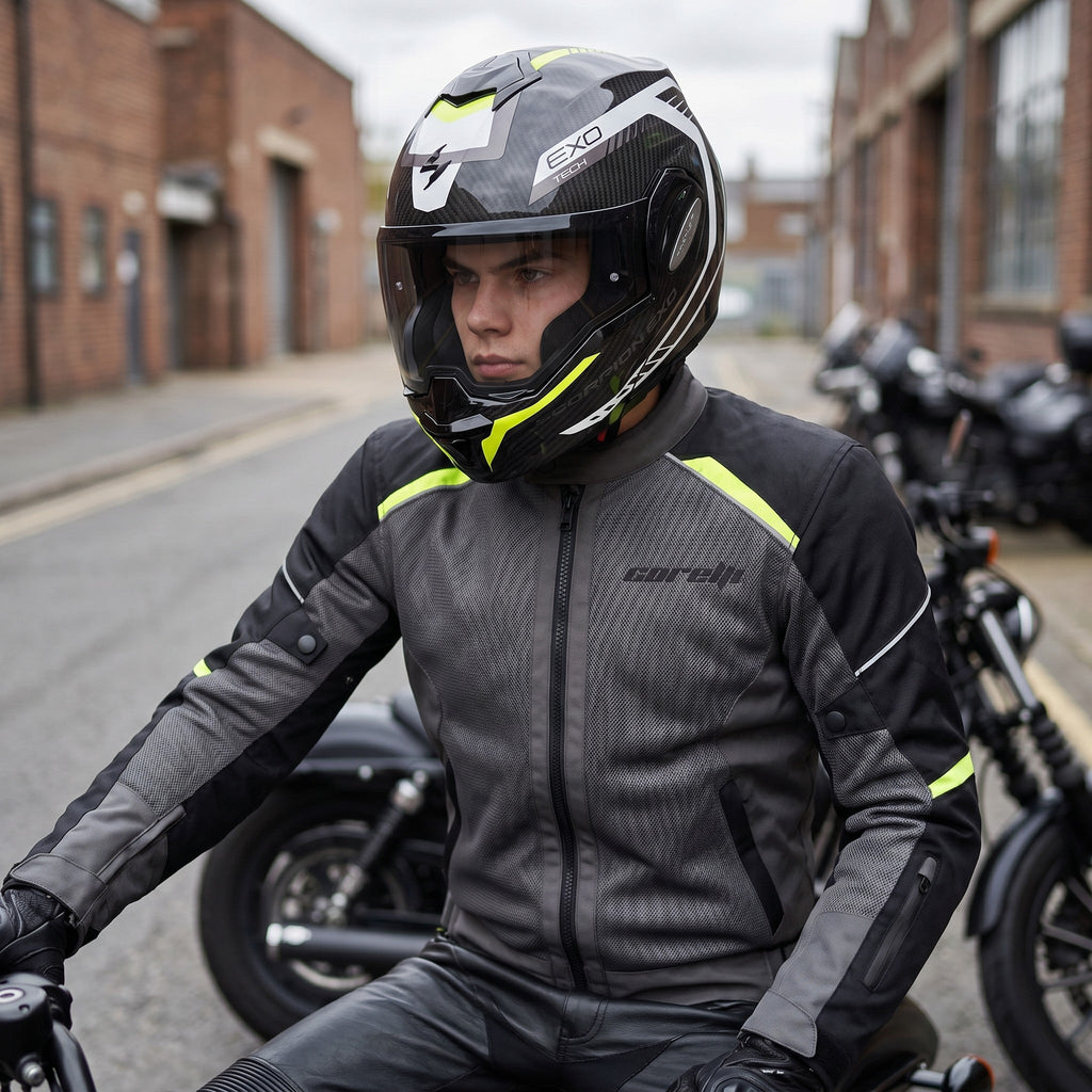 Scorpion Exo-Tech Evo Carbon Cosy с неоново жълти елементи - МотоГотин