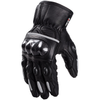 Черни кожени ръкавици за мотор ГАРВАН, карбонови, снимка отпред