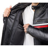 Черно кожено яке за мотор МЕТРОПОЛ с протектори и подплата, водоустойчиво и вятъроустойчиво, снимка на вътрешен джоб