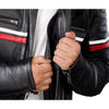 Черно кожено яке за мотор МЕТРОПОЛ с протектори и подплата, водоустойчиво и вятъроустойчиво, снимка на ръкави